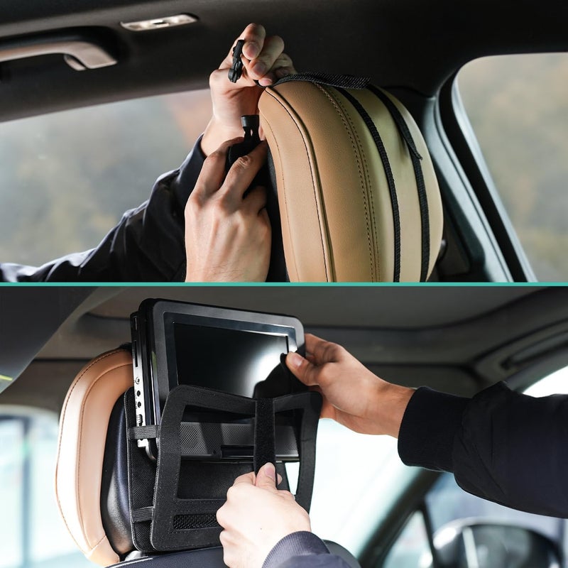 pofoto DVD Player Headrest Mount Holder Car Back seat Headrest Holder for Swivel & Flip Portable DVD Player, Suitable for 7.5 inch Player - Image 4